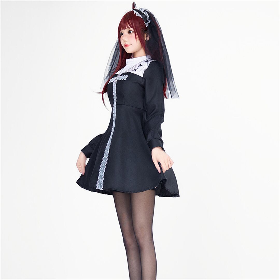 【ハロウィン】 コスチューム ゴシック ゴーストブライド ダーク クロス シスター ウィッチ 吸血鬼 舞台衣装