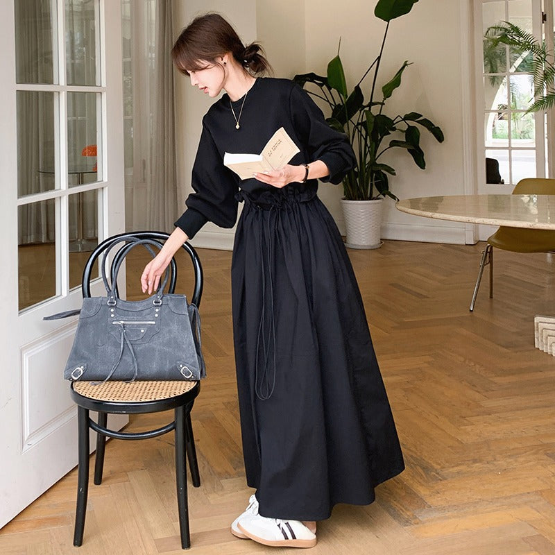 【ワンピース】春秋冬 切り替え ストリング 長袖 ワンピース【JZシリーズ】