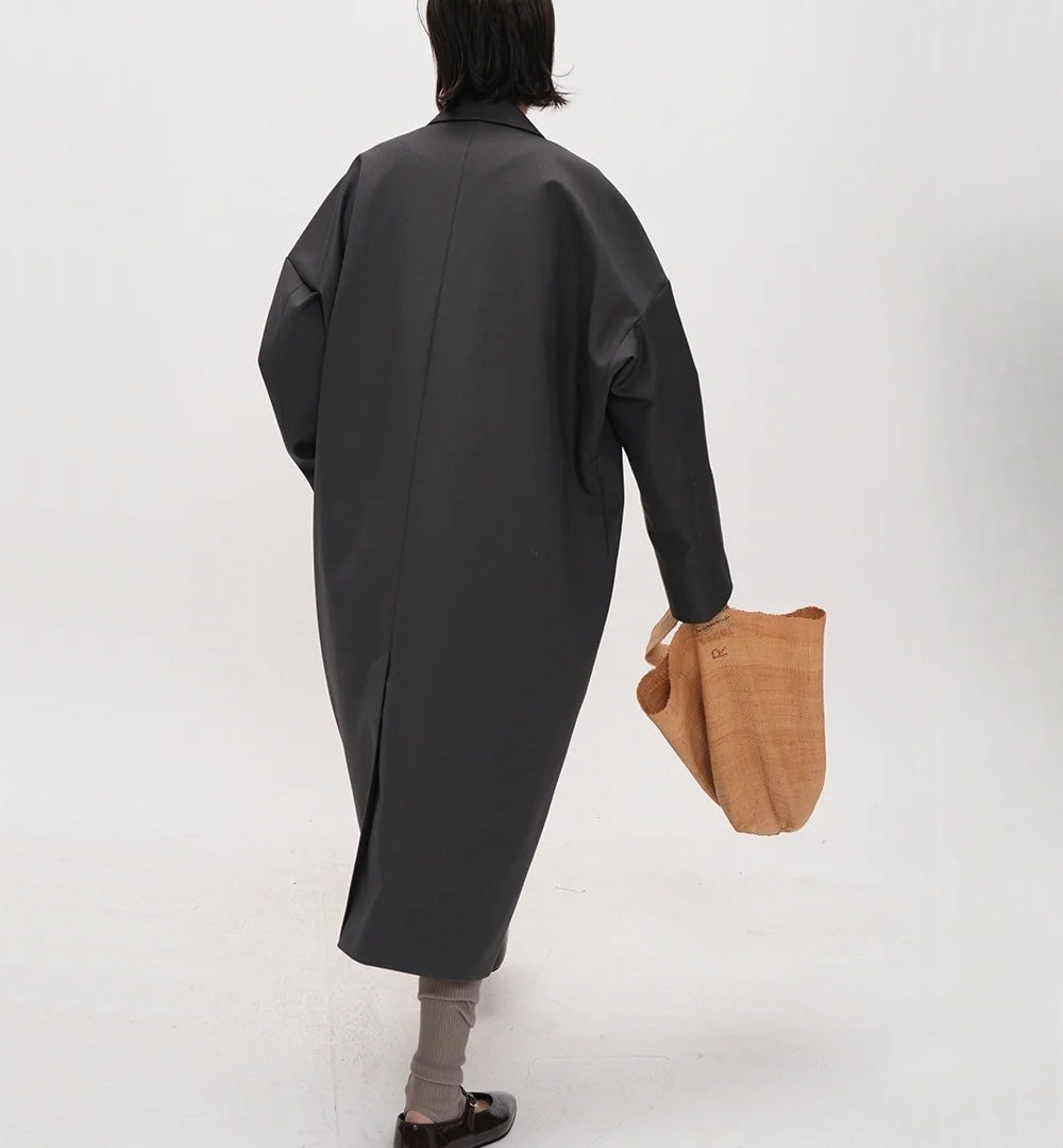 【アウター】春 秋 レトロ シンプル スクエアネック トレンチ コート 【JZシリーズ】