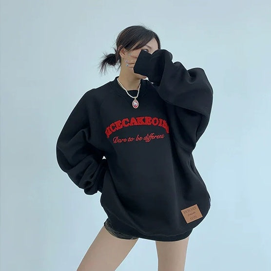 【トップス】春 秋 冬 レトロ ゆったりシルエット 刺繍 パーカー 【FCシリーズ】