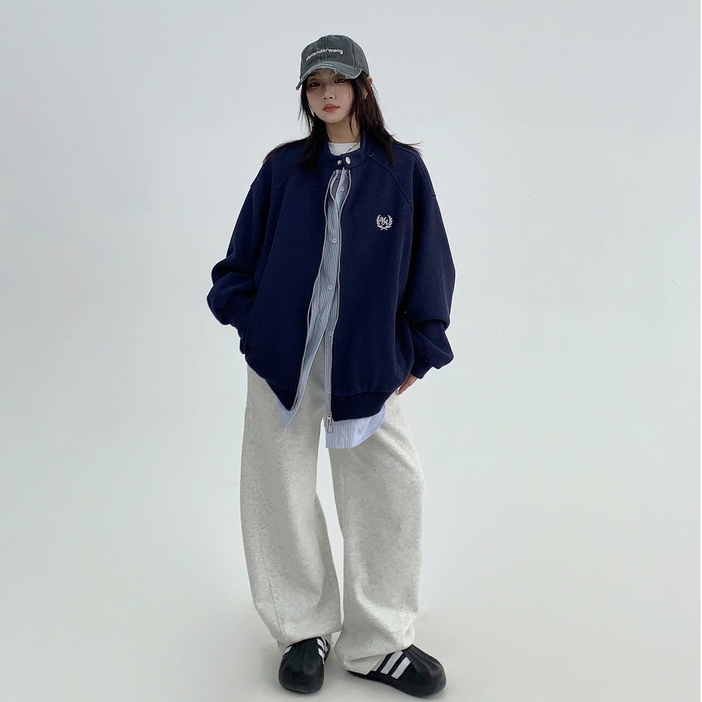 【10~20日内発送】【アウター】刺繍シャツ 春秋 切り替え フェイクレイヤード ジャケット 【FCシリーズ】