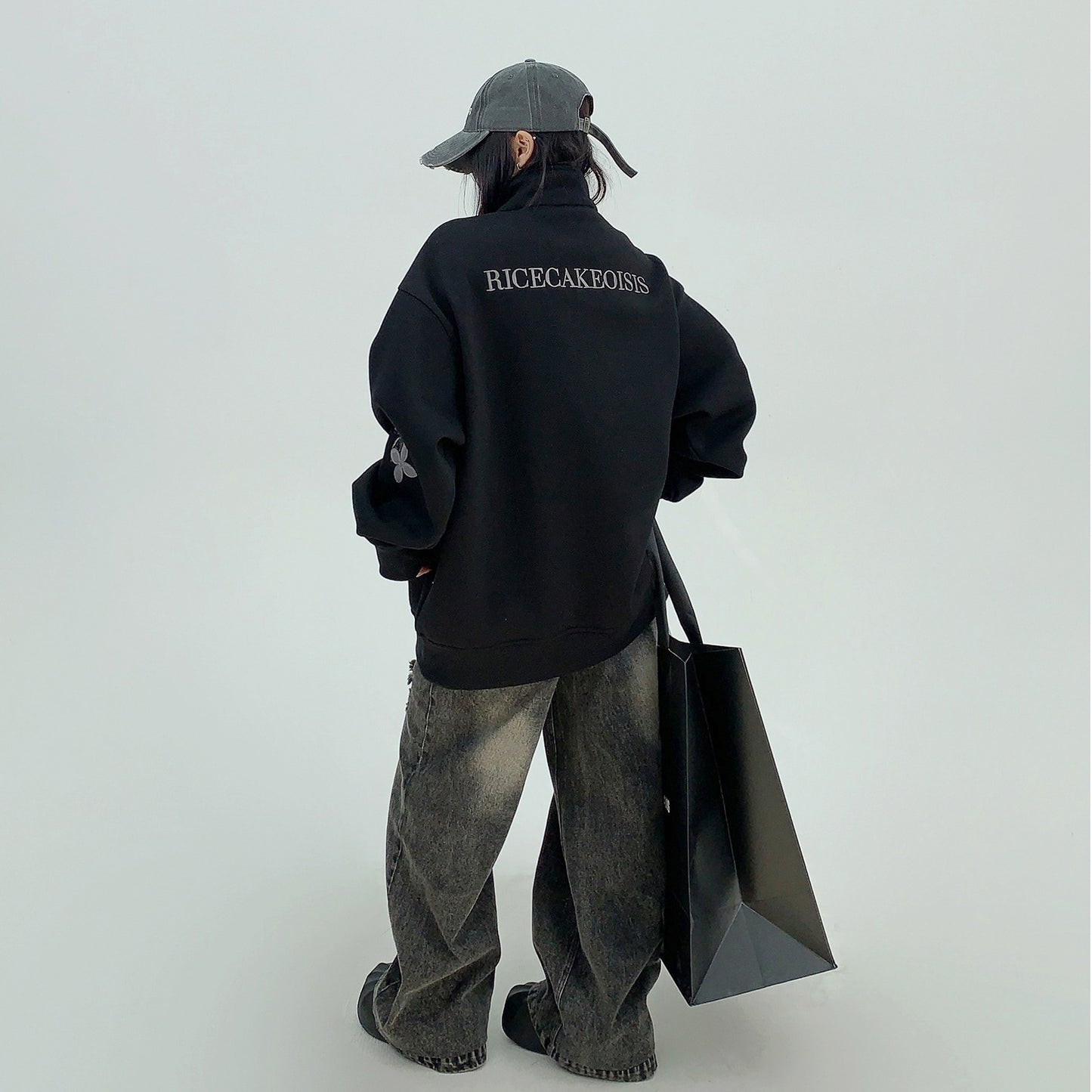 【トップス】パッチレザー付きの ヘビーウェイト 春 秋 冬 スタンドネック パーカー 【FCシリーズ】