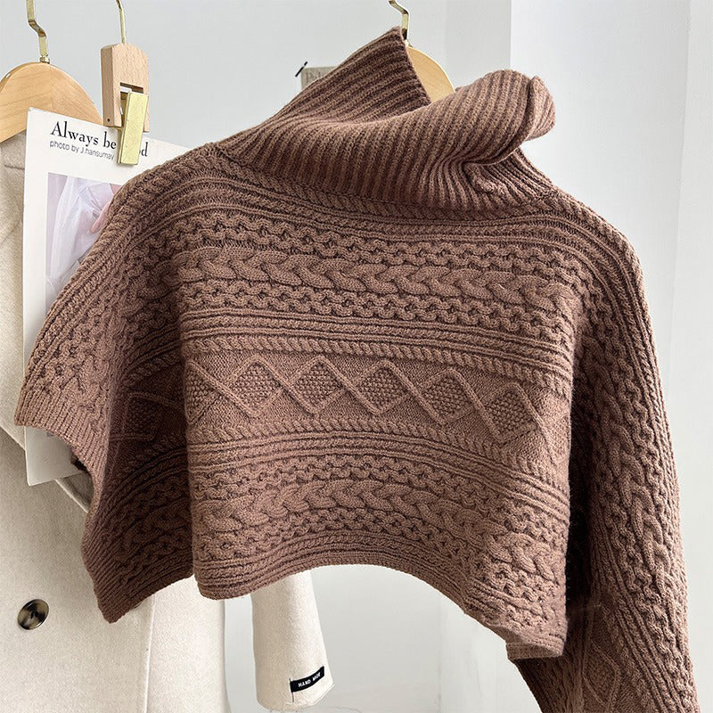 【グッズ】ファッション ハイカラー ニット冬 暖かい ショール スカーフ