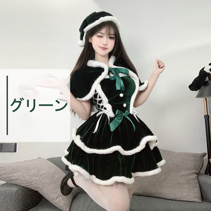 【クリスマス】クリスマスワンピース可愛いキャミドレス 新年パーティー衣装