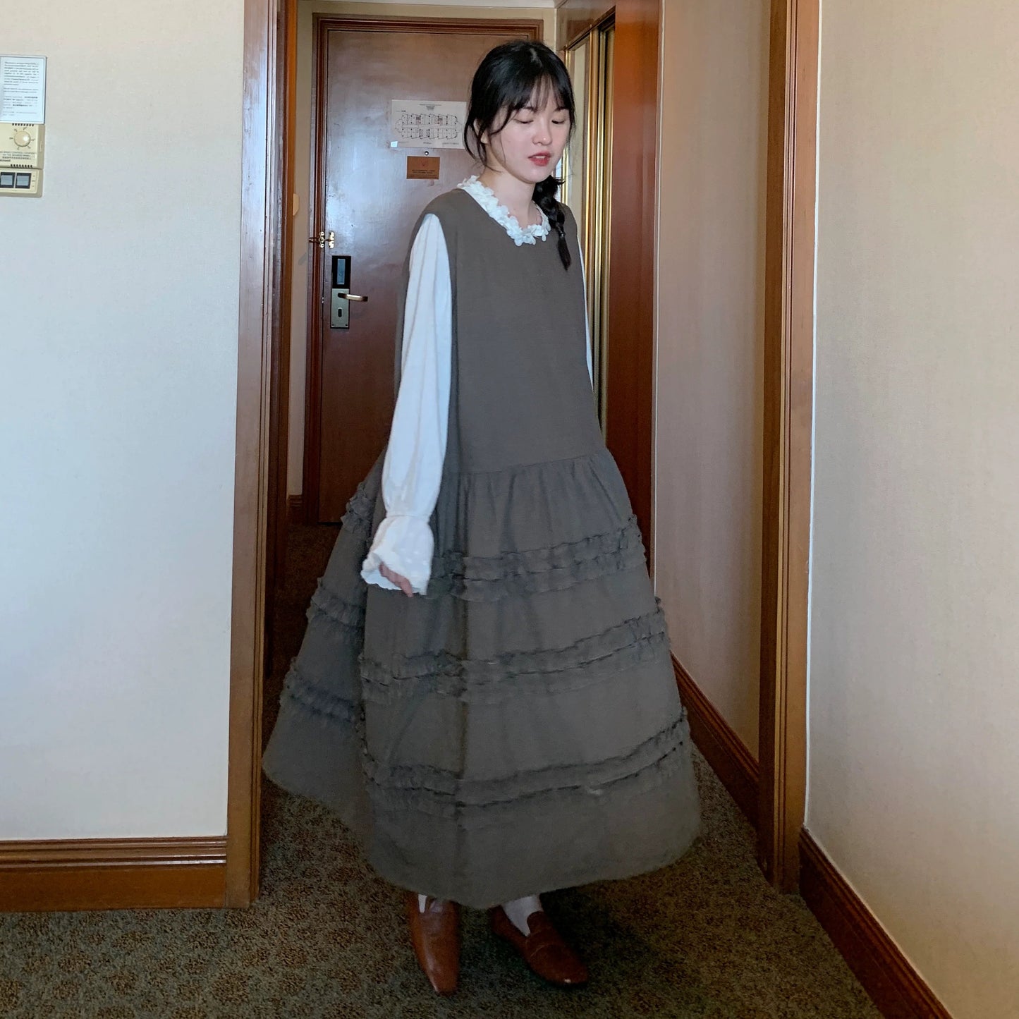 【ワンピース】春 秋 冬 厚手 ノースリーブ ルーズ キュート ワンピース 【JZシリーズ】