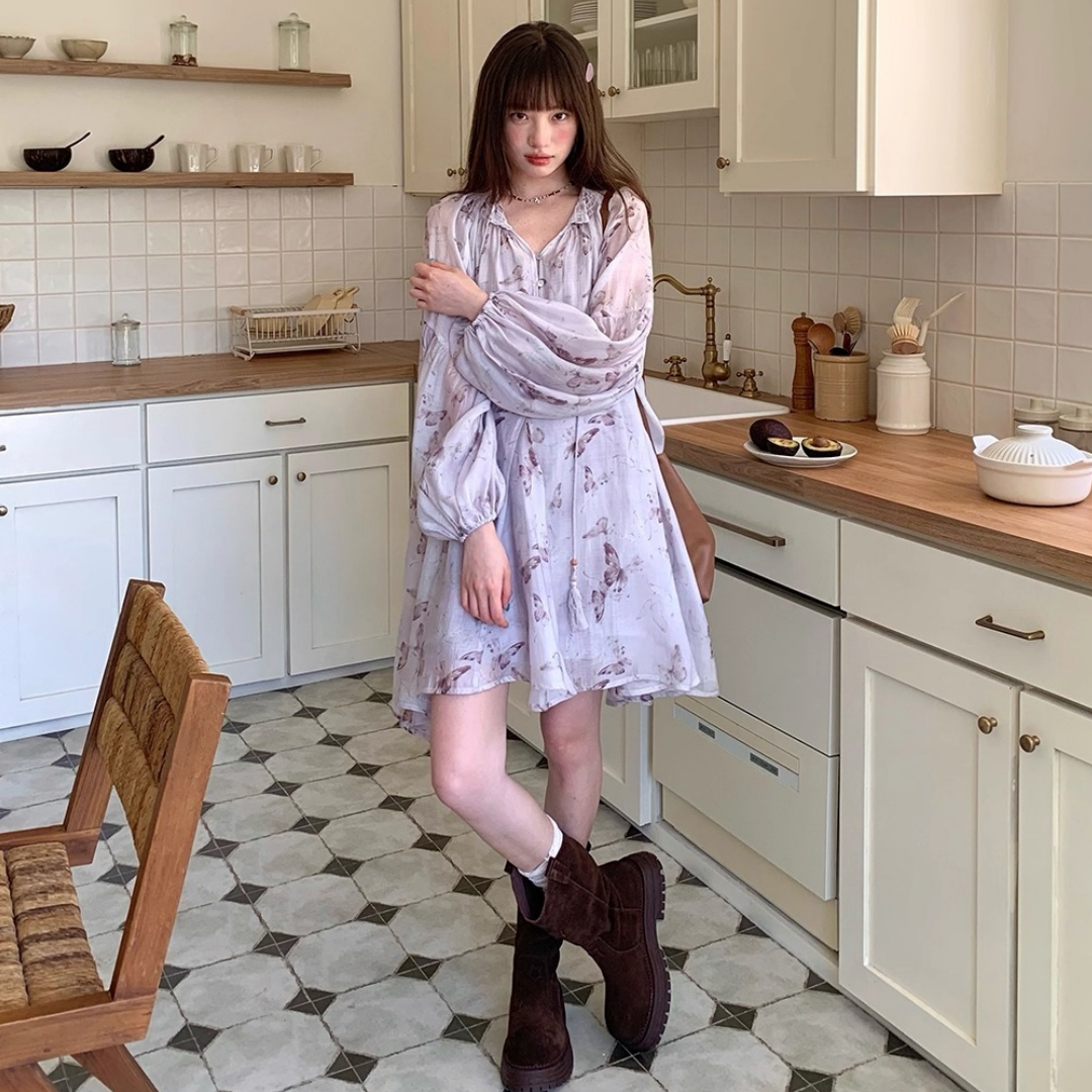 【ワンピース】春 秋 Aライン カジュアル エレガント キュート 長袖 ワンピース 【SHシリーズ】