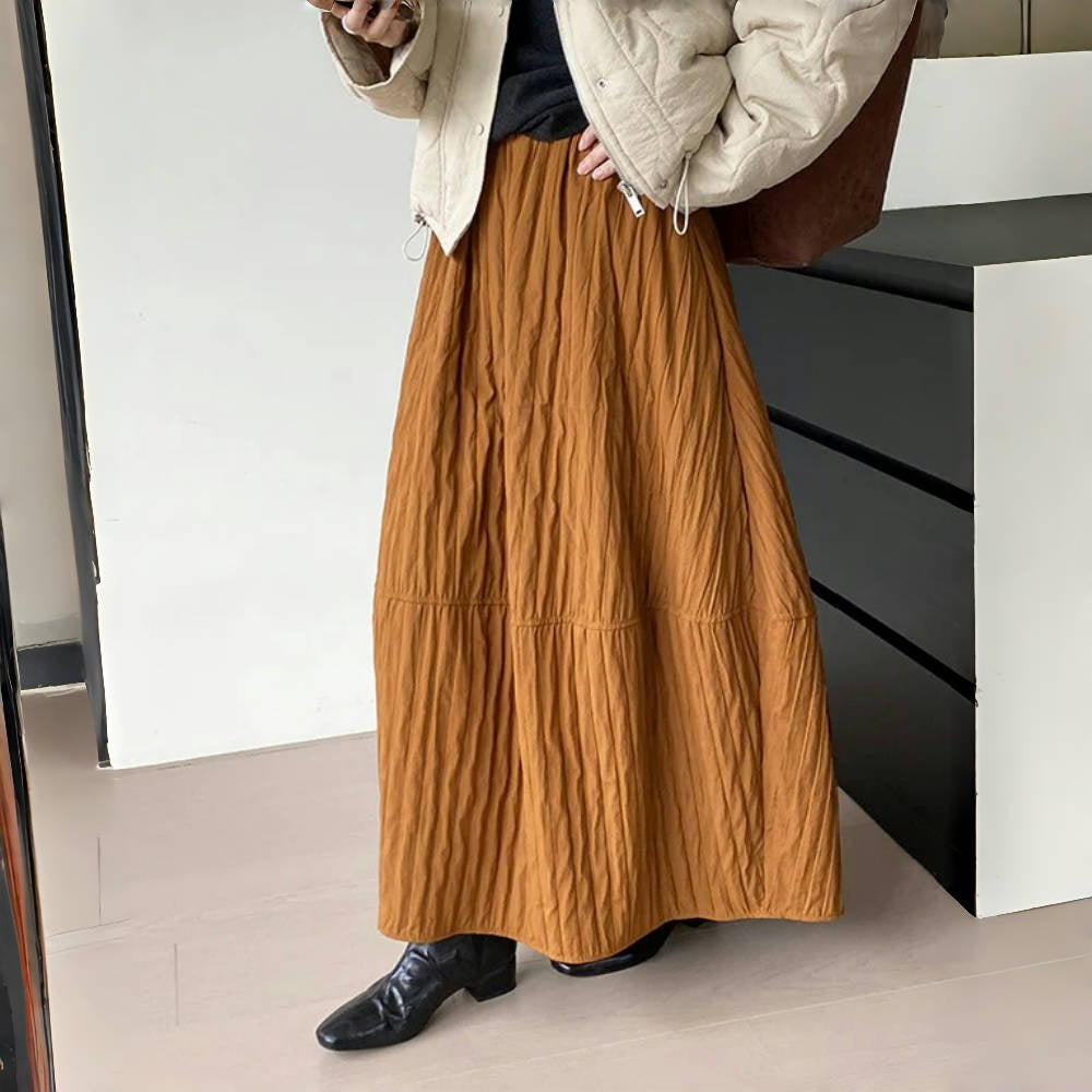 【ボトムス】切り替え 着痩せ効果 秋冬 パフ スカート 【JZシリーズ】