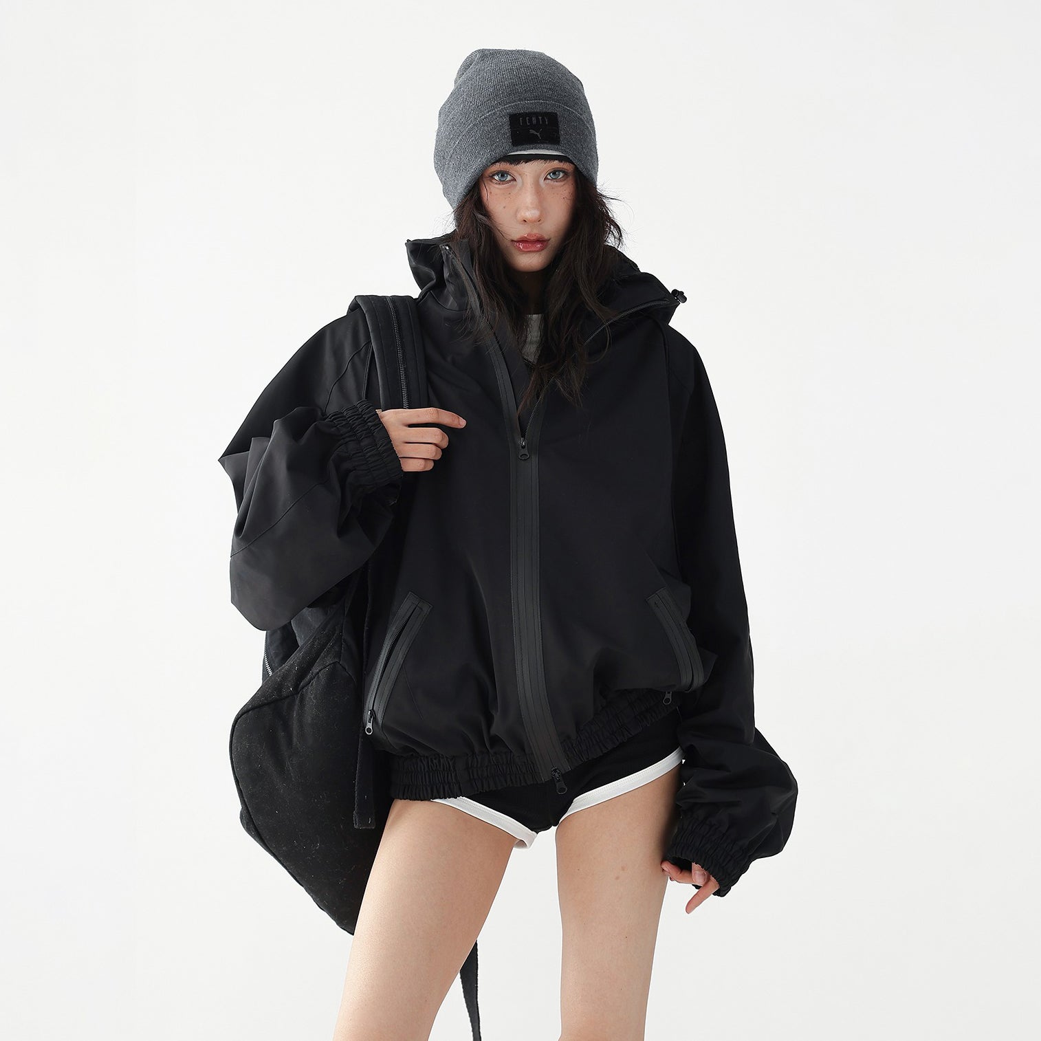 アウター】アウトドア 登山用 防風 フード付き ワークジャケット【FC