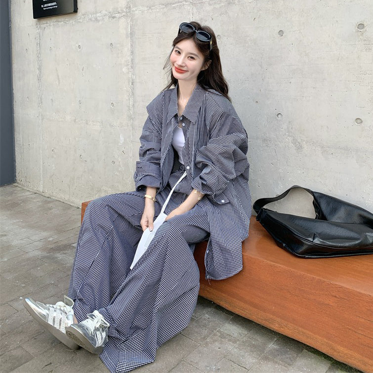 2点セット!【セットアップ】カジュアル ゆったり チェック シャツ+ 2点セット!【セットアップ】カジュアル ゆったり チェック シャツ+