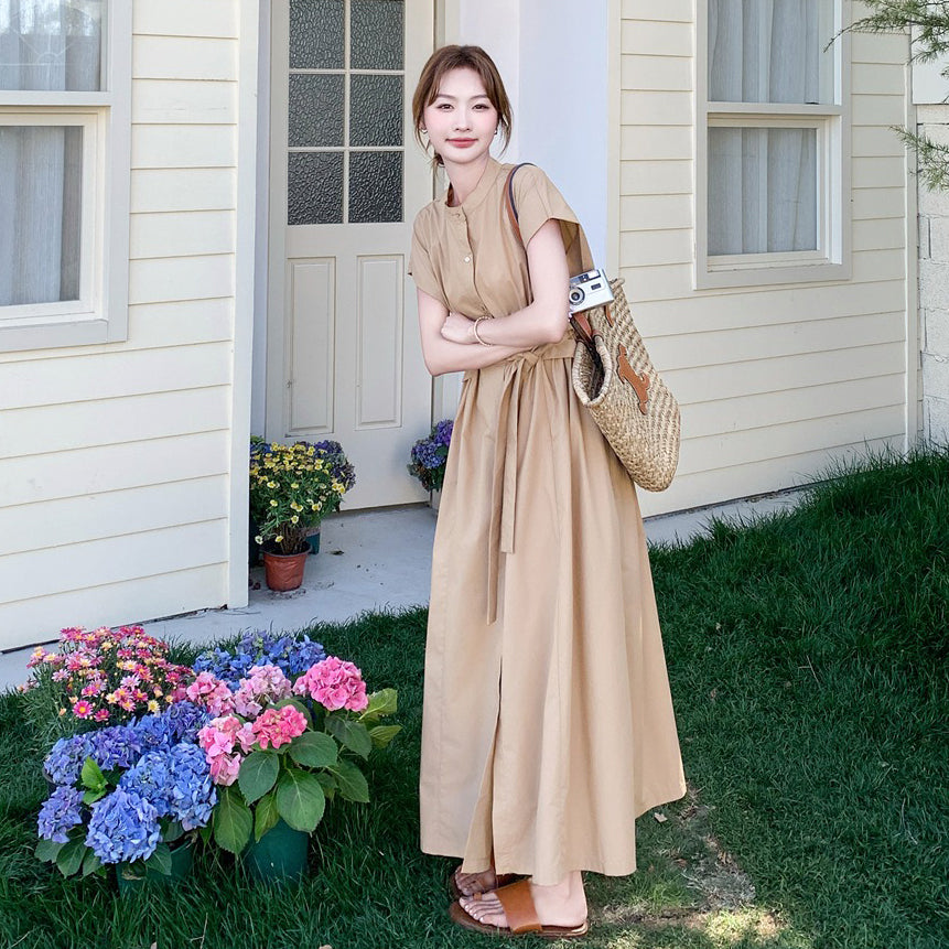 レディース ワンピース 秋冬 シャツワンピース ドレス 長袖 ロング丈