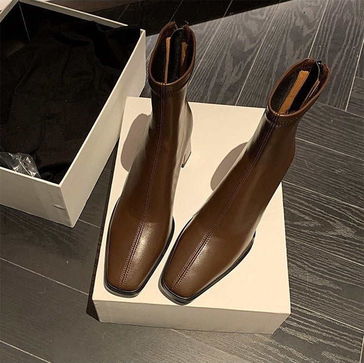 【シューズ】春秋冬 ファッション 気質よい 通勤 太ヒールブーツ