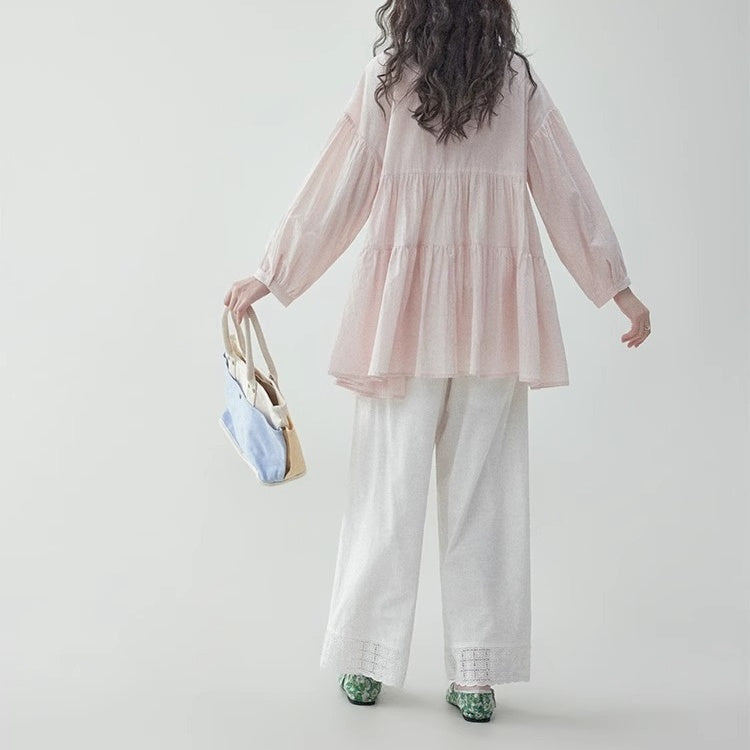 【トップス】春秋 スウィート ゆったり プリーツ シャツ