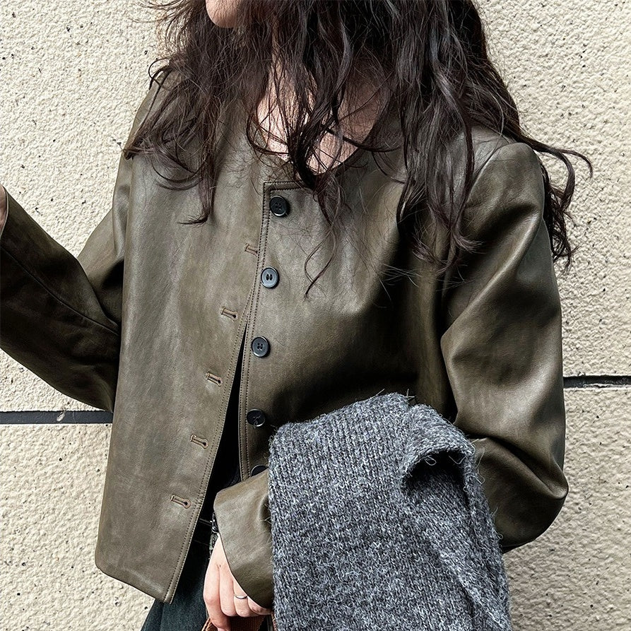 【アウター】レトロ ストリート 売れ筋 PU 春秋 ジャケット【SNシリーズ】