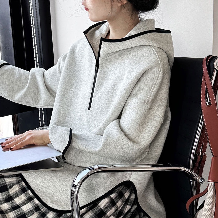 【トップス】春秋冬 韓国風 配色 ユニセックス 合わせやすい パーカー【SNシリーズ】