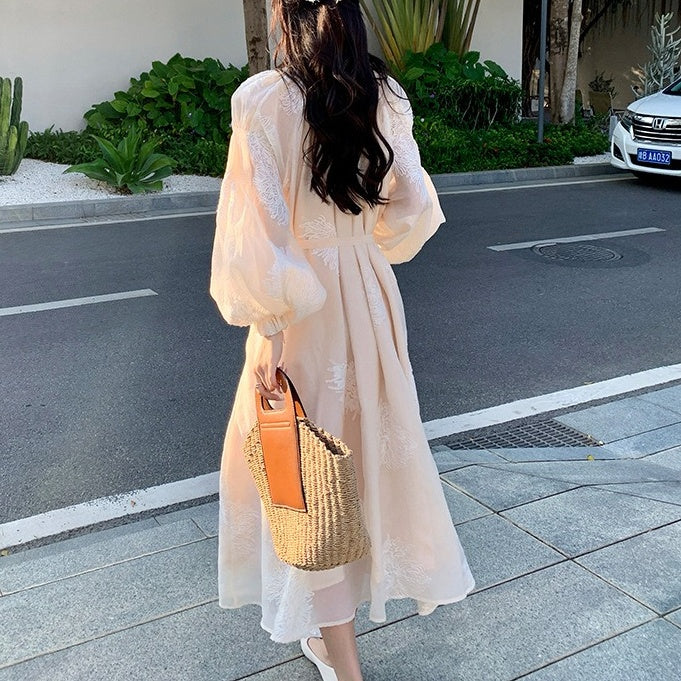 【ワンピース】春秋 エレガント 長袖 ワンピース