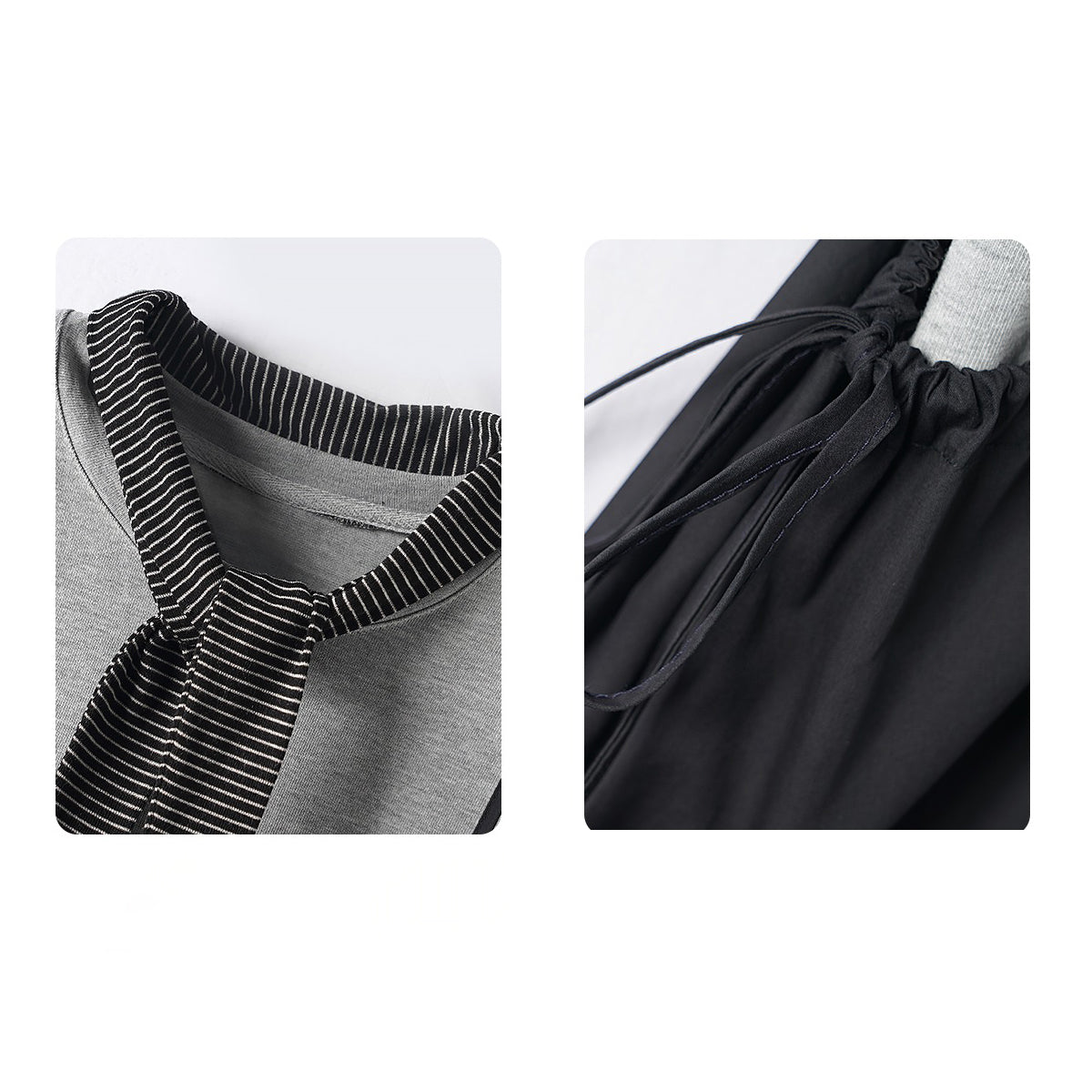 2点セット!【セットアップ】韓国風シンプル Tシャツ+ノースリーブワンピースセット 体型カバーも叶うゆったり大人コーデ【JZシリーズ】