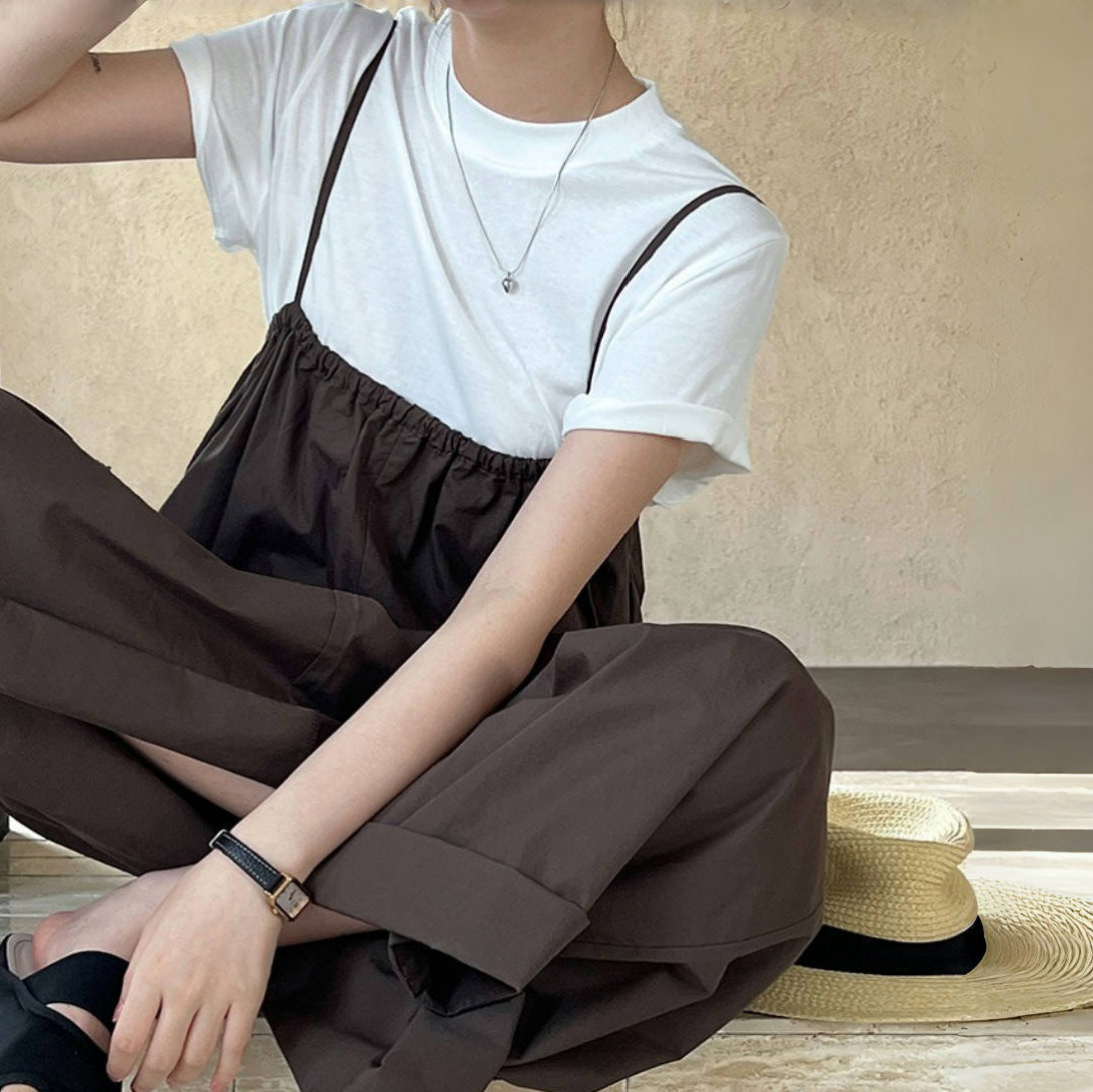 【ボトムス】カジュアル 春夏 ゆったり ワイド サロペット オールインワン【SNシリーズ】