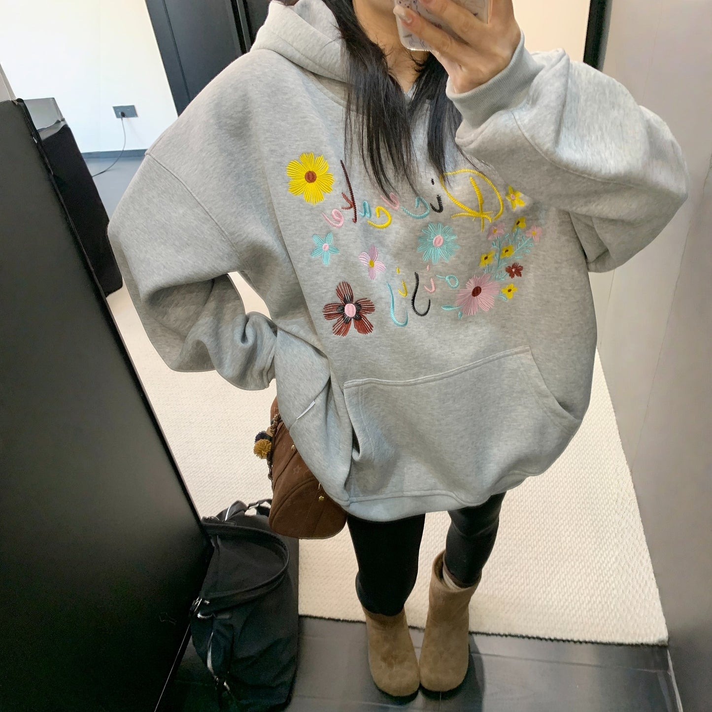 【トップス】刺繍 春 秋 冬 裏起毛 カラフル フード付き パーカー 【FCシリーズ】