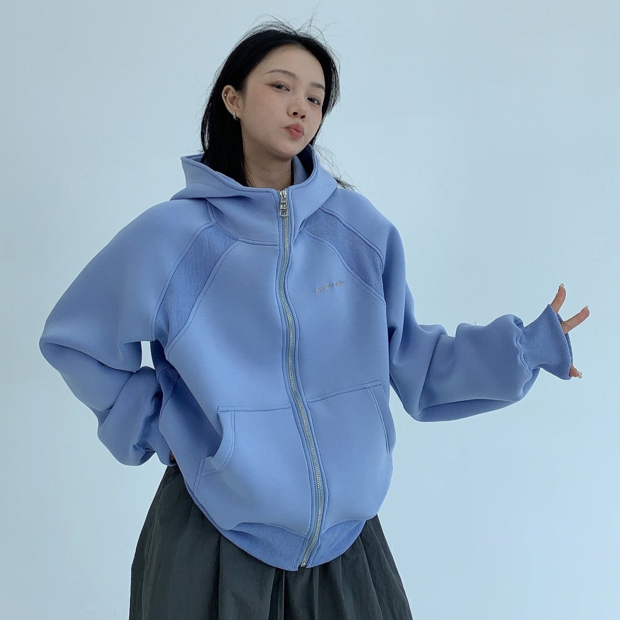 【新品】*春新作*M~L*春アウター*Vステッチが可愛いロングニットカーディガン*黒 ♥ H O T P I N G ♥ 安くて可愛いレディースファッションの専門サイト