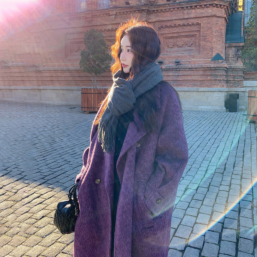 【アウター】上質感◎ ダブルフェイスウールコート レディース 秋冬 ロング丈 韓国風【JZシリーズ】