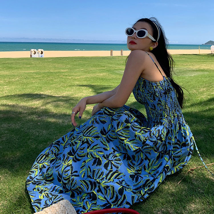 【ワンピース】花柄×リゾート感たっぷり ノースリーブワンピース 夏 大人気トレンドアイテム【SHシリーズ】