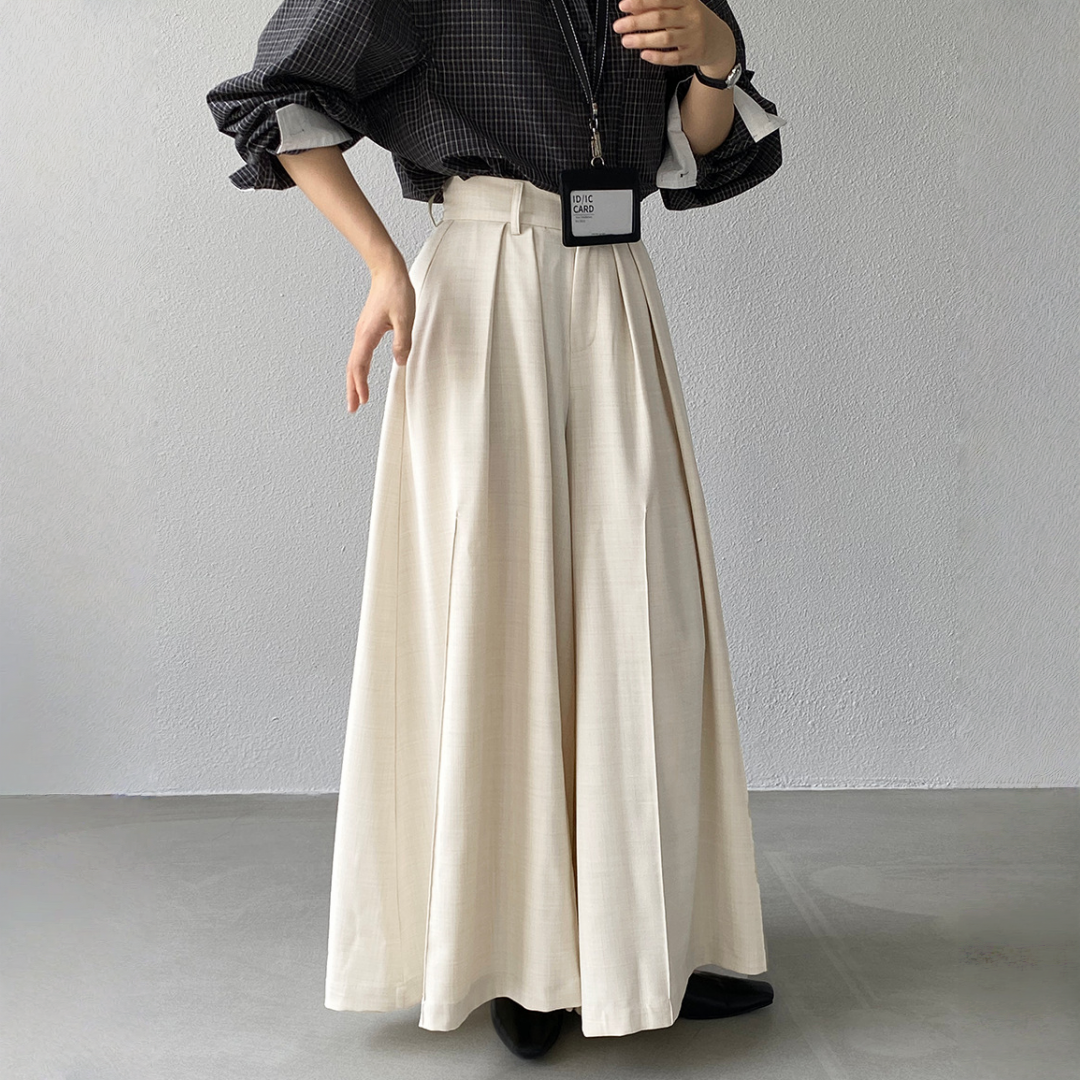 【ボトムス】春 秋 冬 ウエストマーク フリルギャザー 大振裾 パンツ 【JZシリーズ】