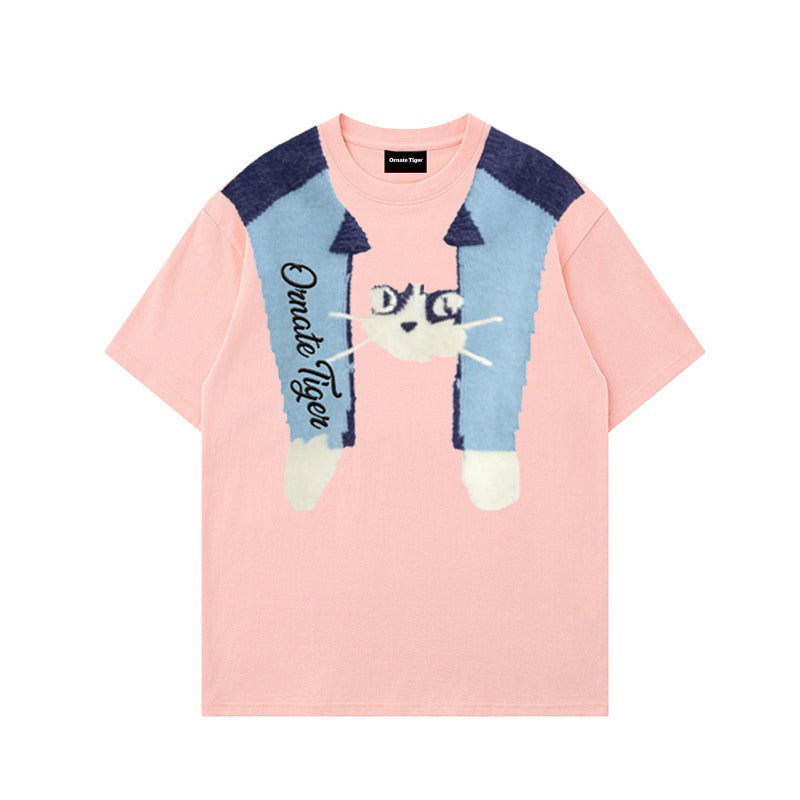 【トップス】Tシャツ レディース 2026夏 コットン100% 半袖 オーバーサイズ ストリート系 カップル お揃い カジュアル【FCシリーズ】