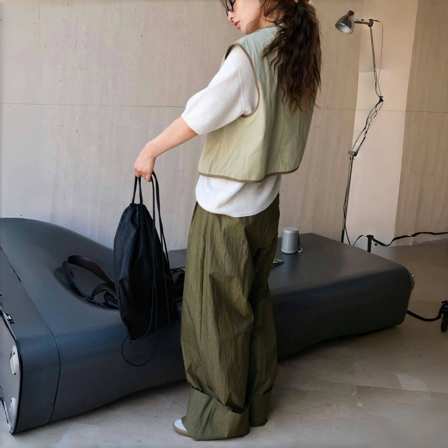 【トップス】春秋 新作 海外トレンド レトロ 配色 切り替えし ベスト【JZシリーズ】