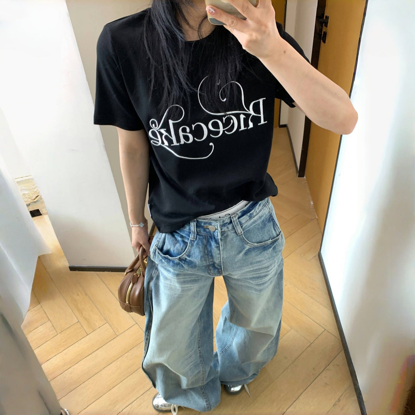 【ボトムス】春 秋 夏 冬 レトロ ヴィンテージ加工 ワイドパンツ デニム パンツ【FCシリーズ】