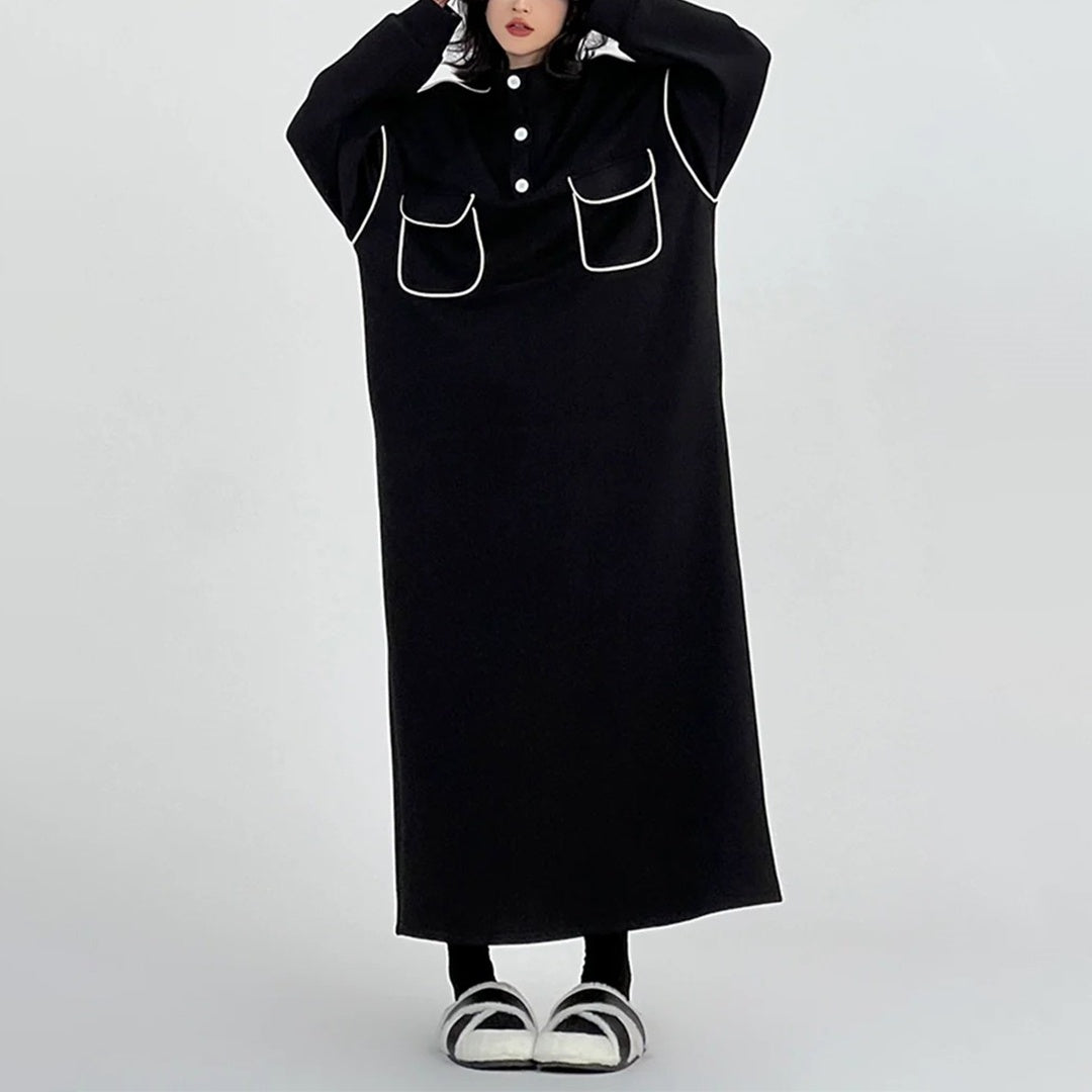 【ワンピース】春秋冬 日系 ビッグサイズ ゆったり 合わせやすい 長袖ワンピース【FCシリーズ】