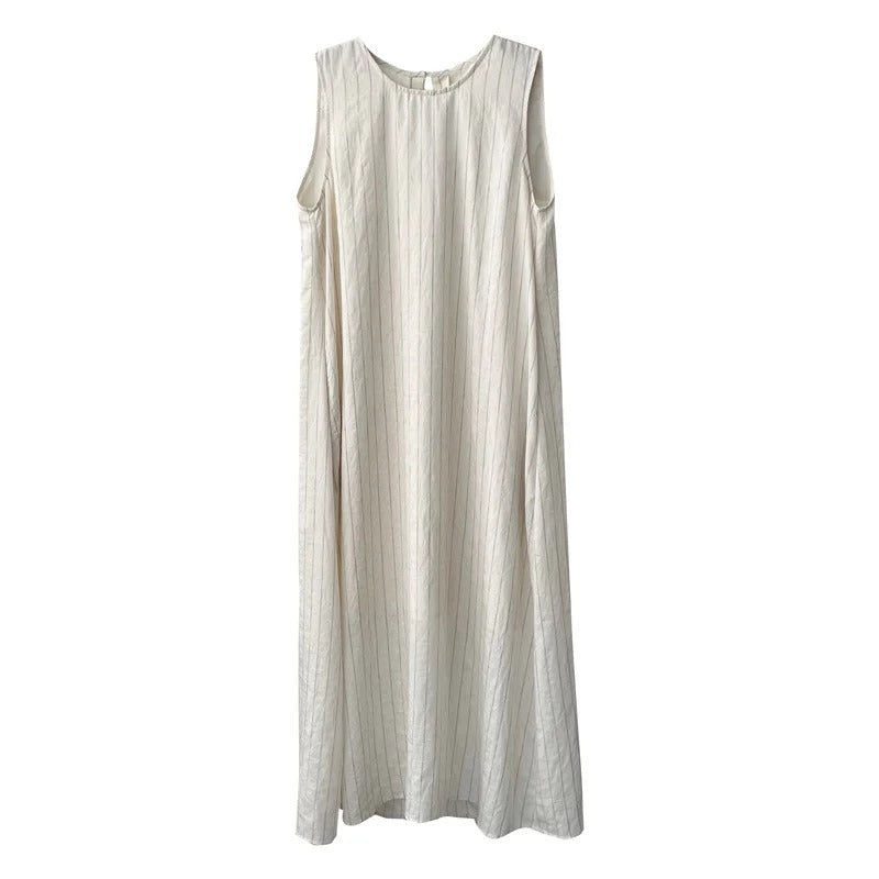 【ワンピース】高級感 夏 しま模様 ノースリーブワンピース【JZシリーズ】