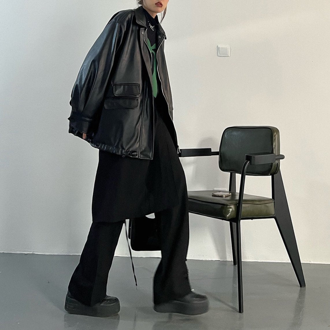 【アウター】 春秋 ユニークなデザイン トレンド レトロ カジュアル PU ジャケット 【FCシリーズ】