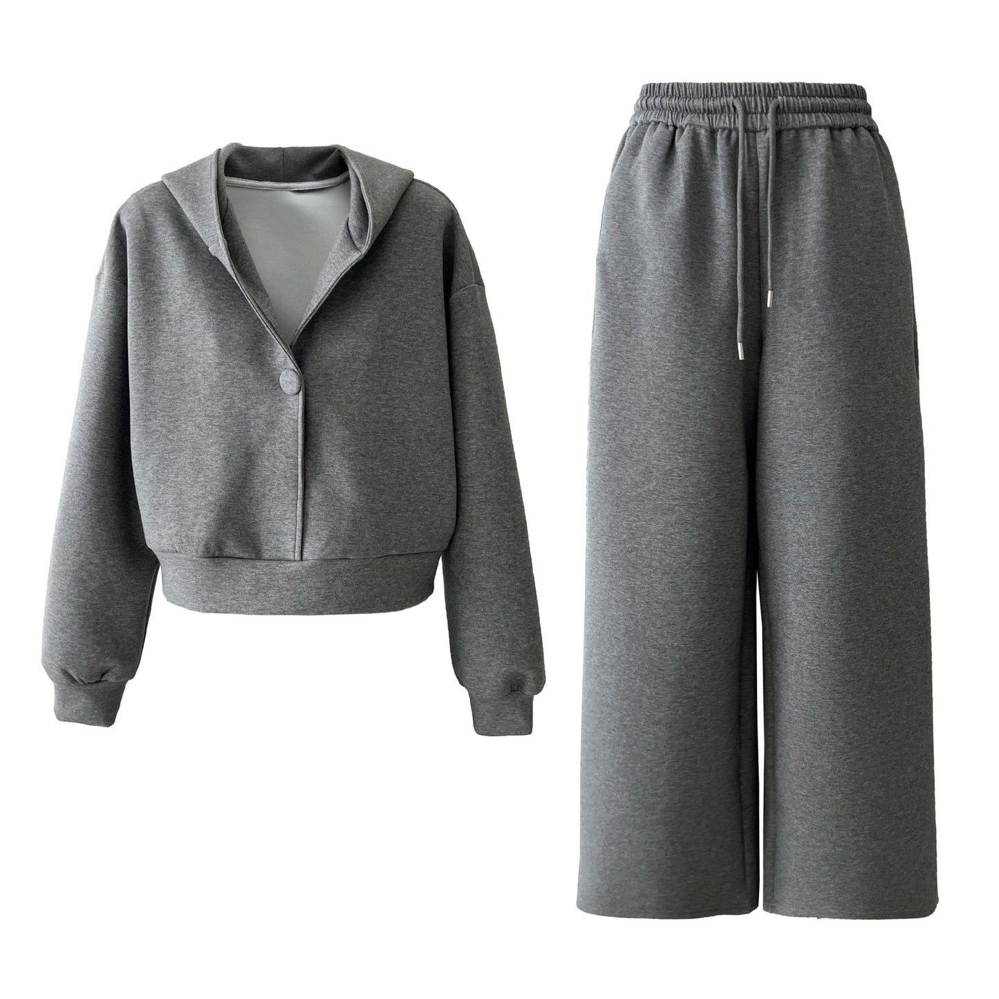【セットアップ】春 秋 冬 ルーズ フード付き パーカー + ワイドパンツ 2点上下セット 【JZシリーズ】