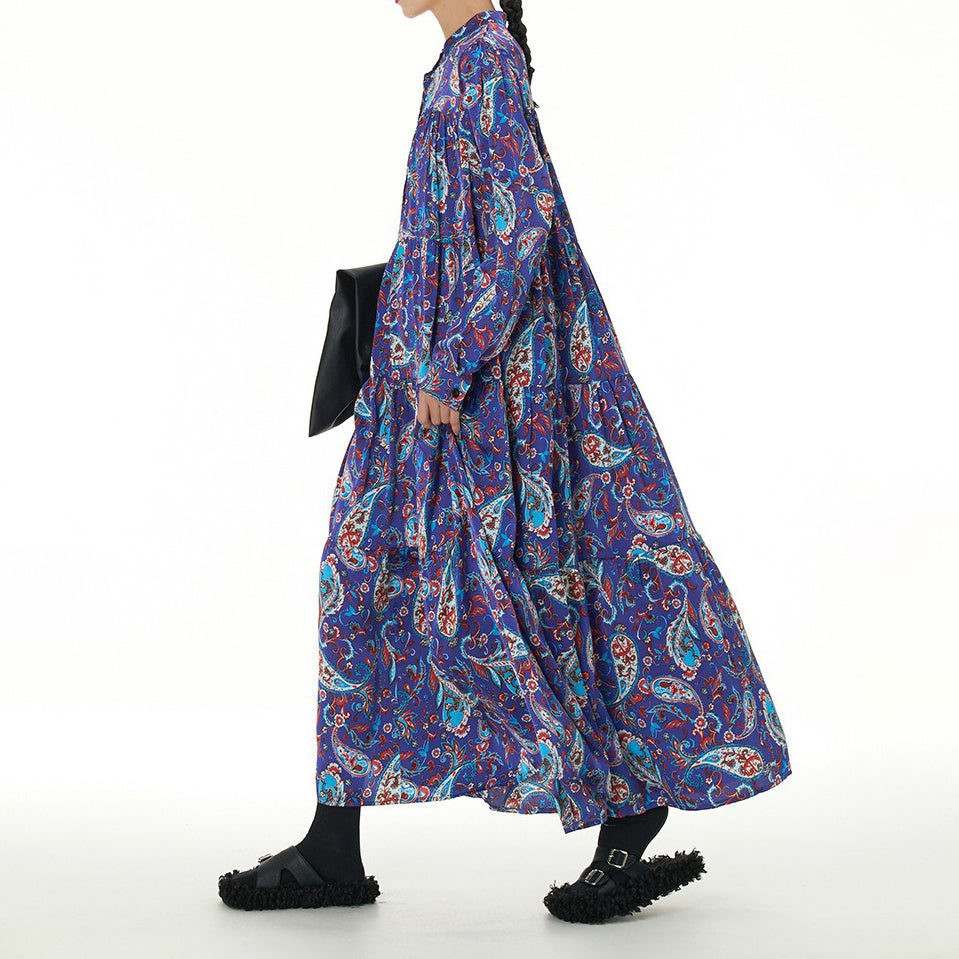 【ワンピース】春秋冬 花柄 ゆるリラックス 長袖 ワンピース 【SHシリーズ】