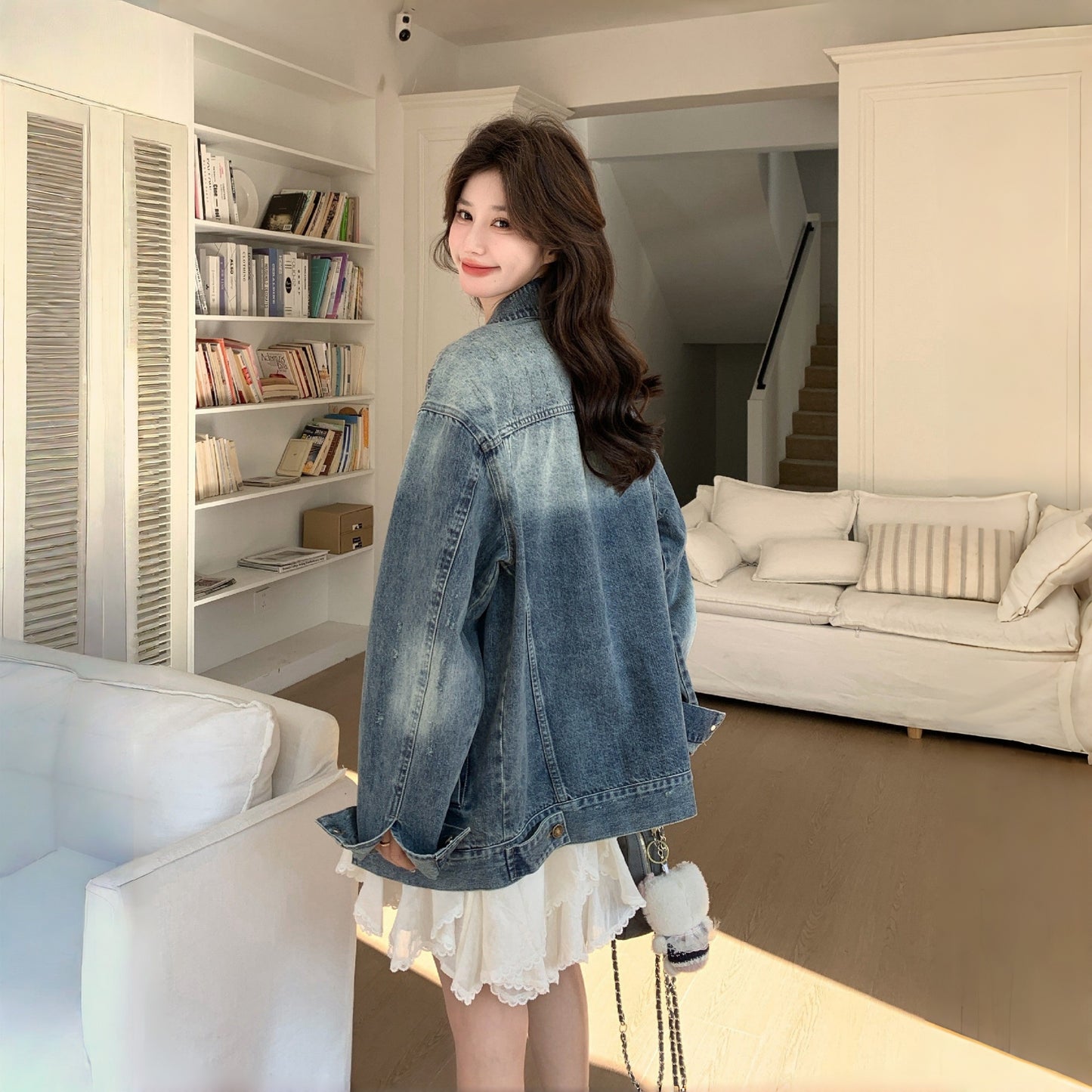 【アウター】香港風 ゆったり カジュアル アメリカン 着痩せ ジャケット【JZシリーズ】