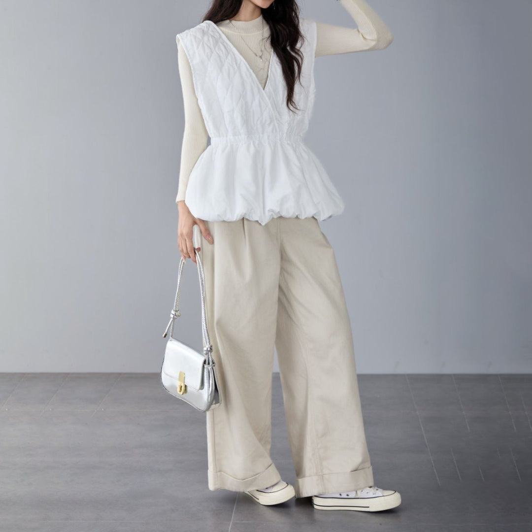 【トップス】日系 春秋新作 ノースリーブ Vネック ベスト