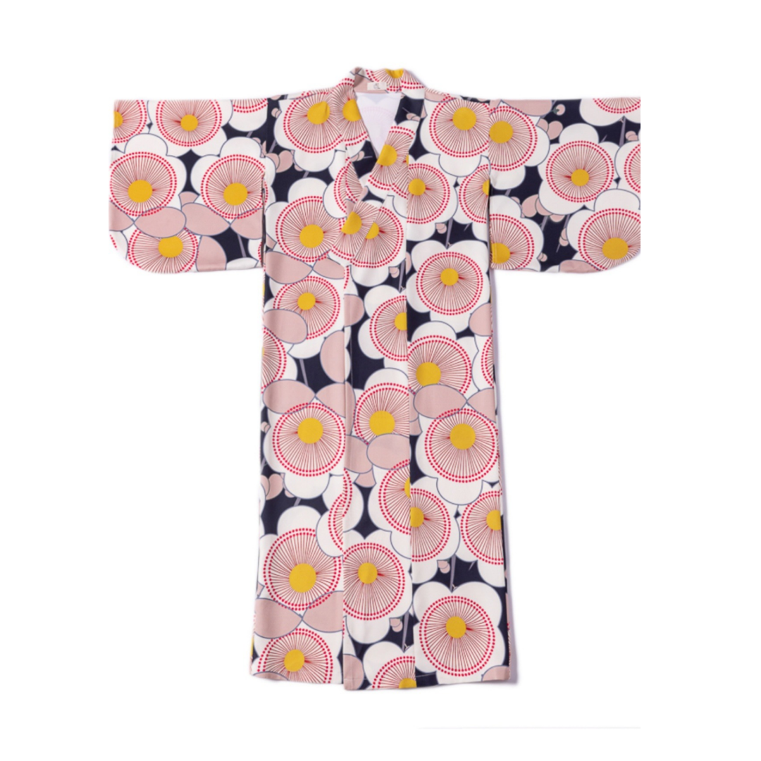 【ワンピース】夏 花火大会 黒×ピンク ガーリー系 浴衣 【SHシリーズ】