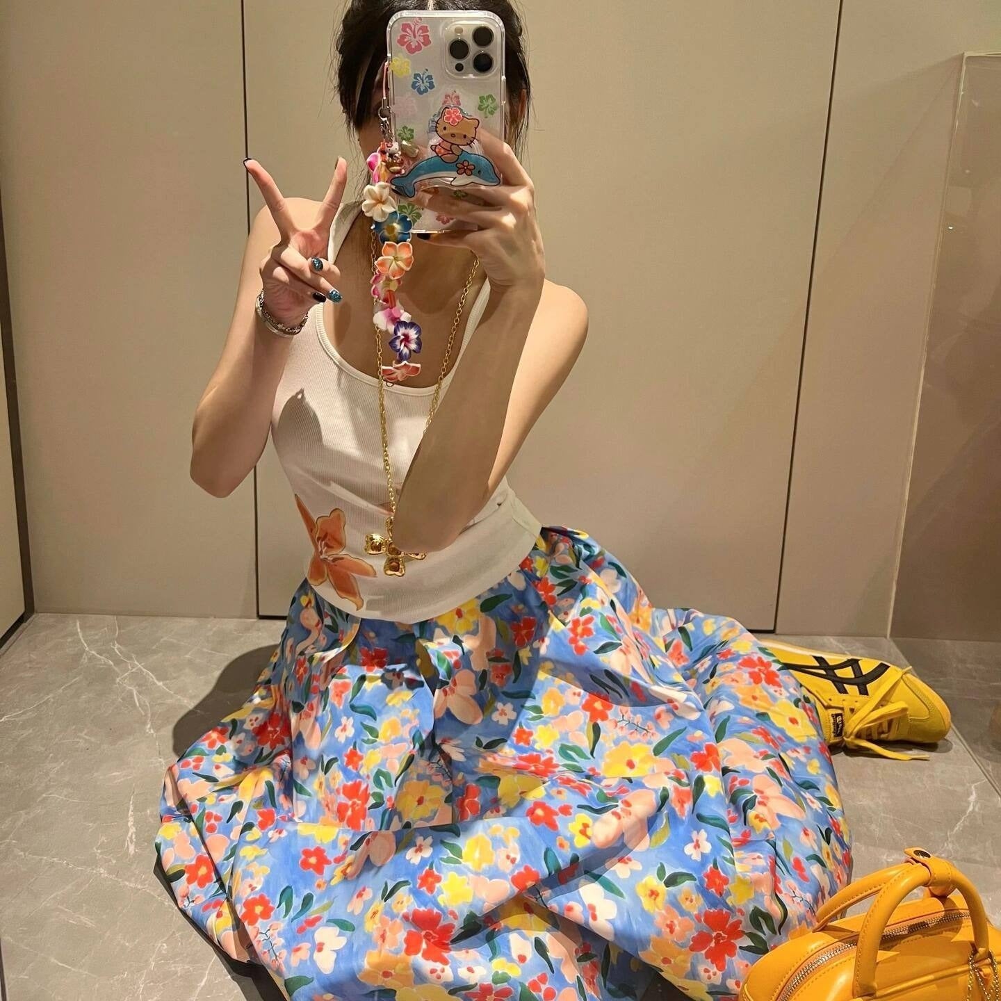 【ボトムス】ふんわり バルーン プリント スカート 【SHシリーズ】