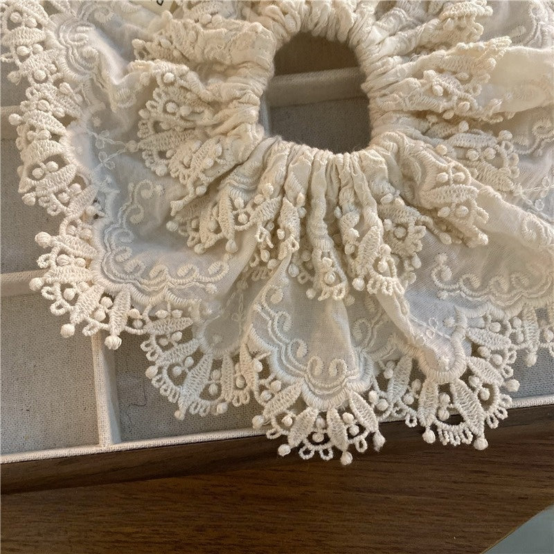 【グッズ】韓国風 スウィート ホワイト レース ヘアゴム