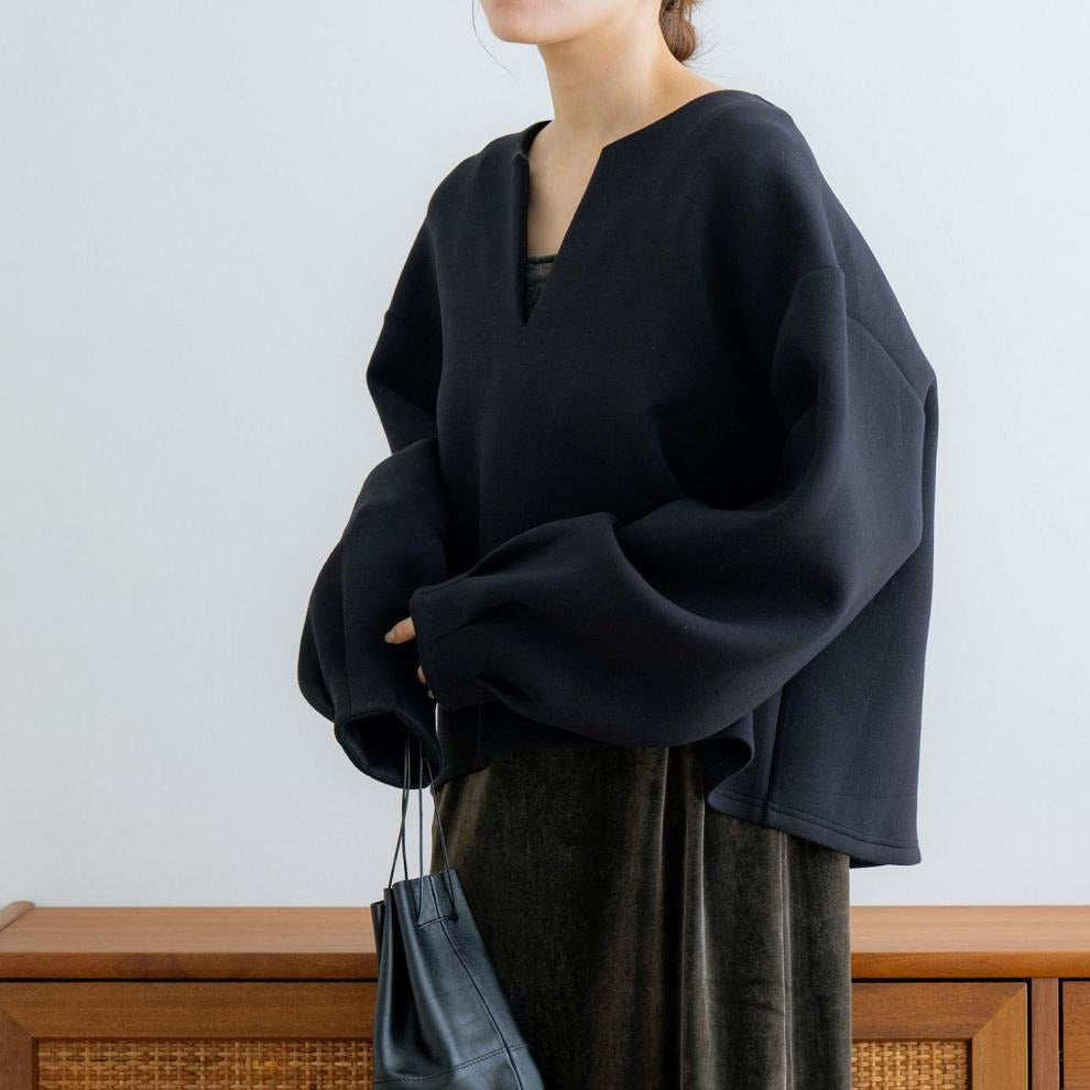 【トップス】秋冬 3色 快適生地 無地 ゆったり Vネック ランタン 長袖 トレーナー ジャケット パーカー