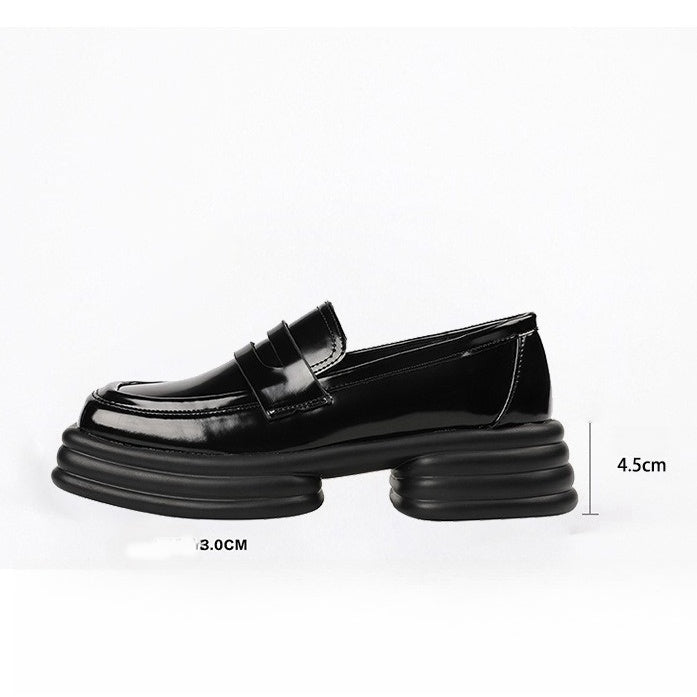 【シューズ】春秋冬夏 厚底 スクエアトゥ シック パンプス