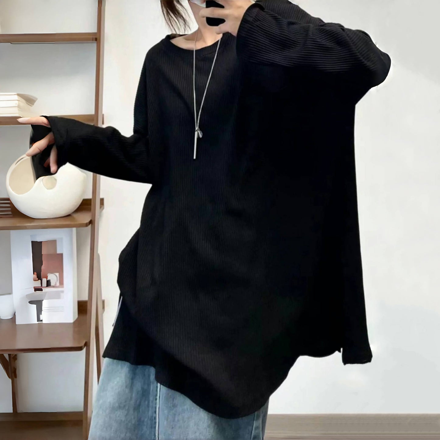 【トップス】春秋 ユニセックス シンプル ゆったり Tシャツ