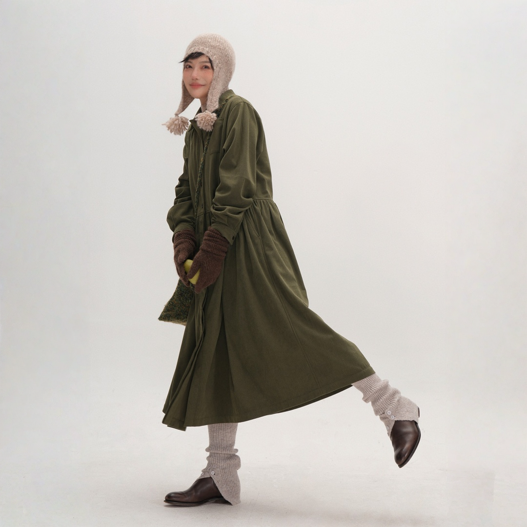 【ワンピース】春 秋 冬 レトロ 上品 通勤スタイル ウエストマーク 長袖 ワンピース 【JZシリーズ】