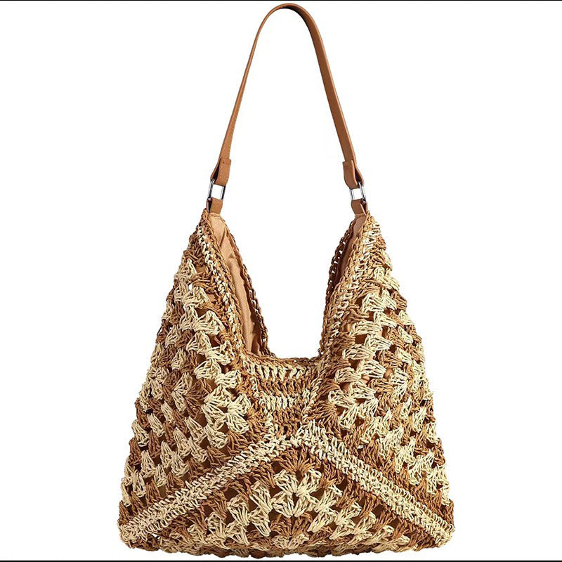 【バッグ】 大容量 メッシュ編み ビーチバッグ ショルダーバッグ ハンドバッグ【SHシリーズ】