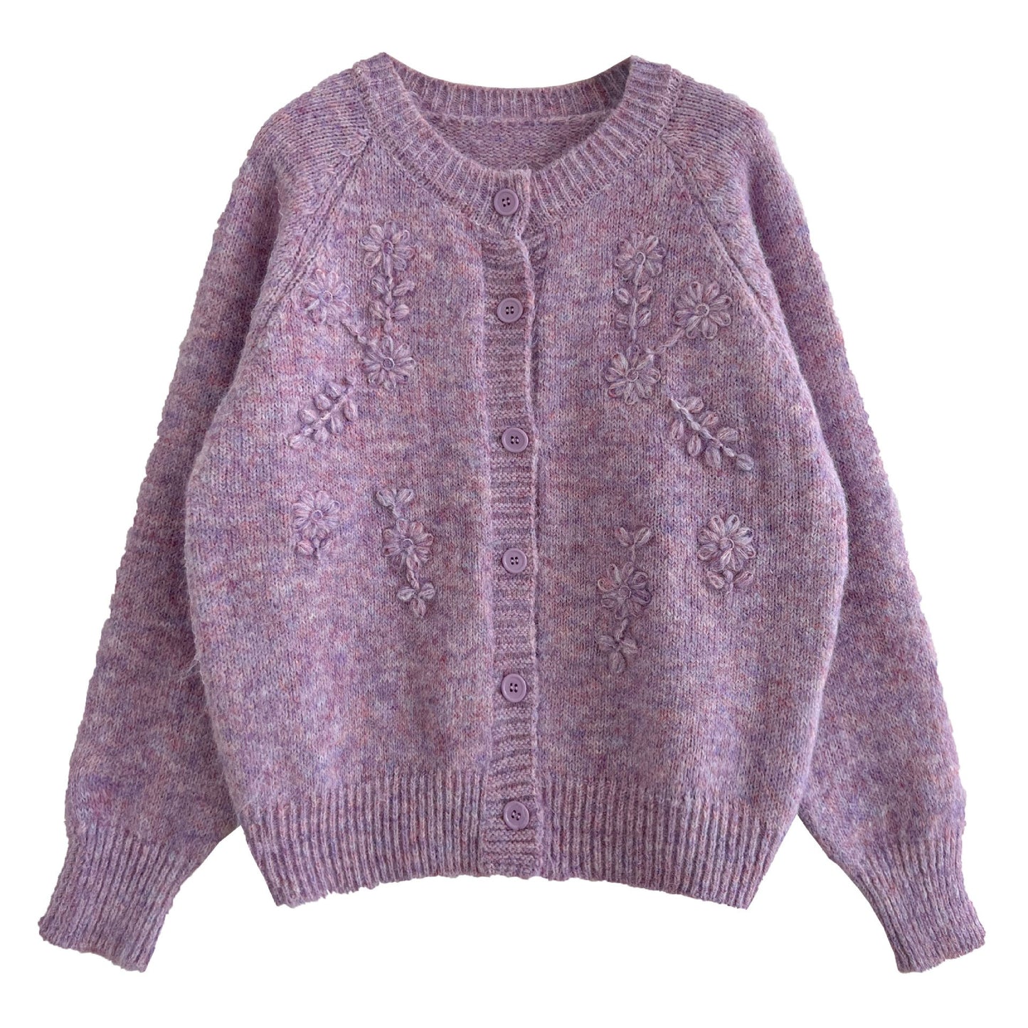 【アウター】春 秋 冬 立体 手作り フラワー 刺繍 ニッ トカーディガン 【JZシリーズ】