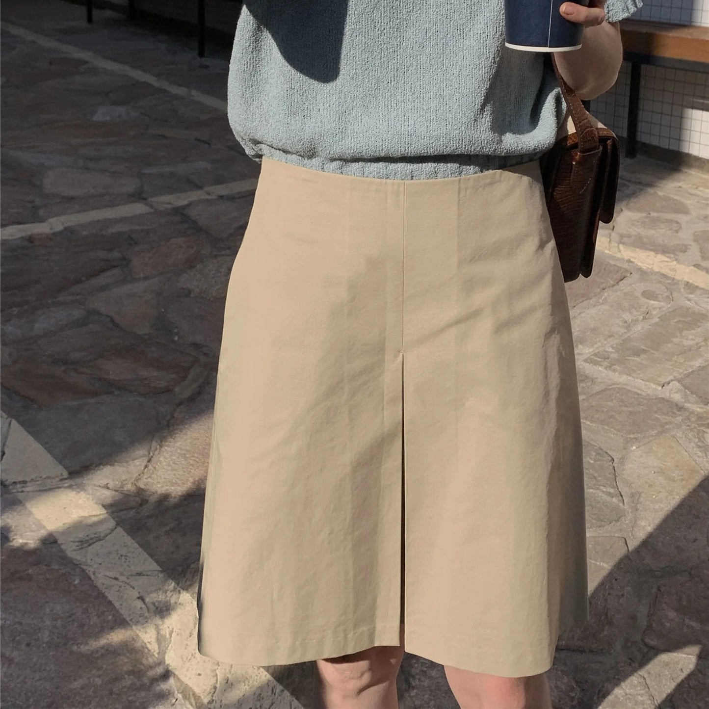 【ボトムス】レトロ 夏 ハイウエスト Aライン スカート