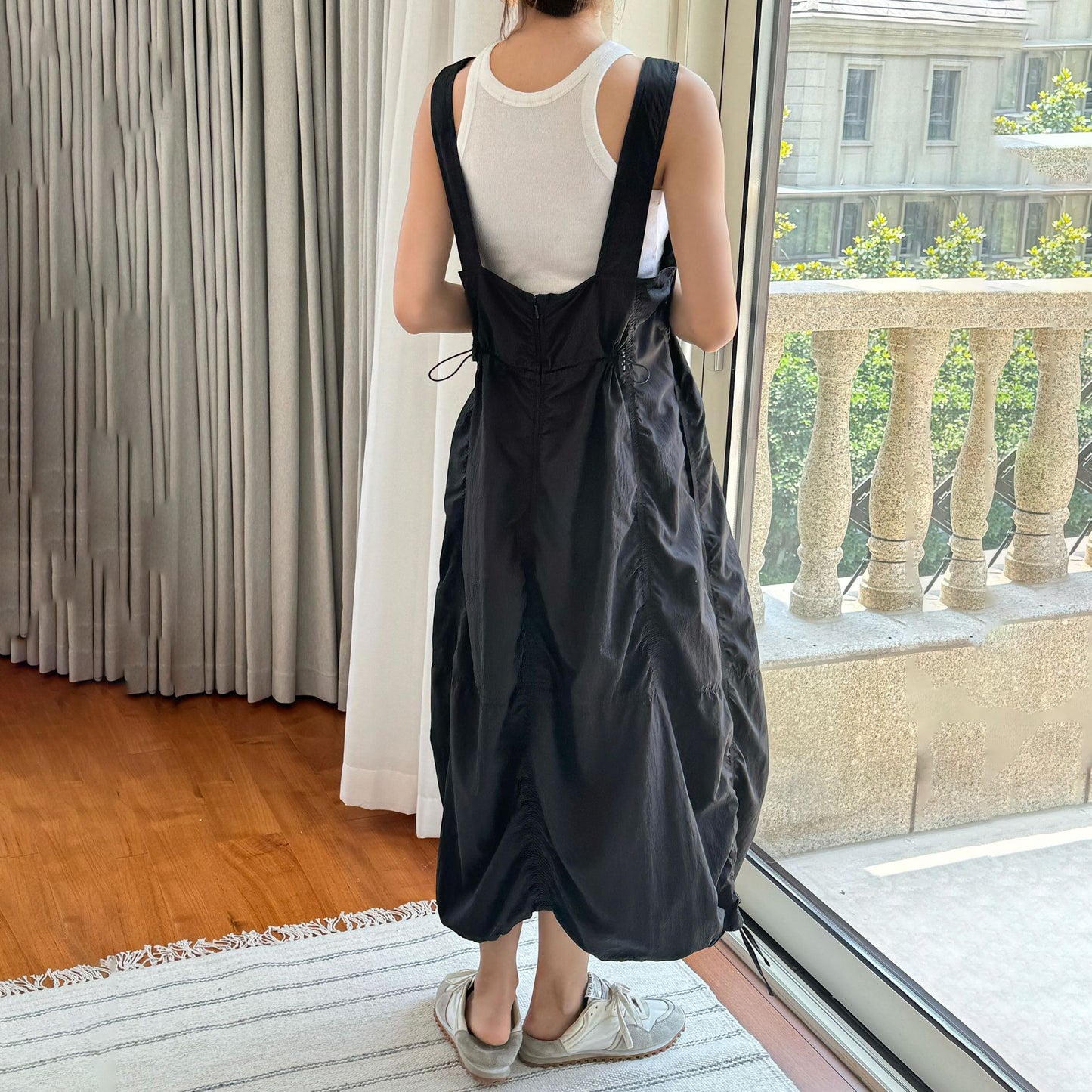 【ワンピース】夏 カジュアル プリーツ サスペンダー ノースリーブワンピース【SNシリーズ】