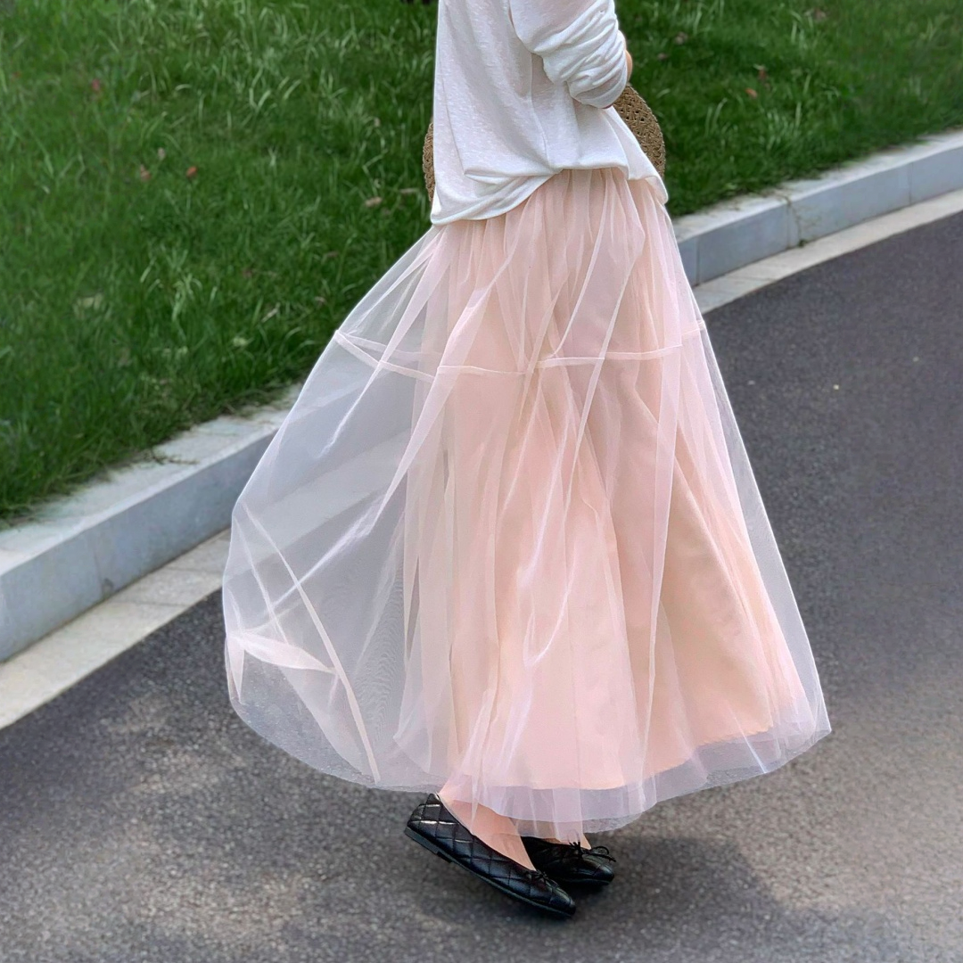 【ボトムス】バレエソング フェミニンでやさしい雰囲気 シアースカート 【JZシリーズ】