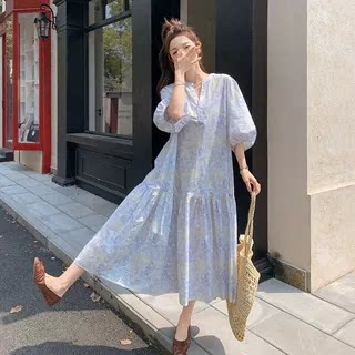 【ワンピース】着回しやすい リボン付き ウエストマーク 小花柄ワンピース 【SHシリーズ】