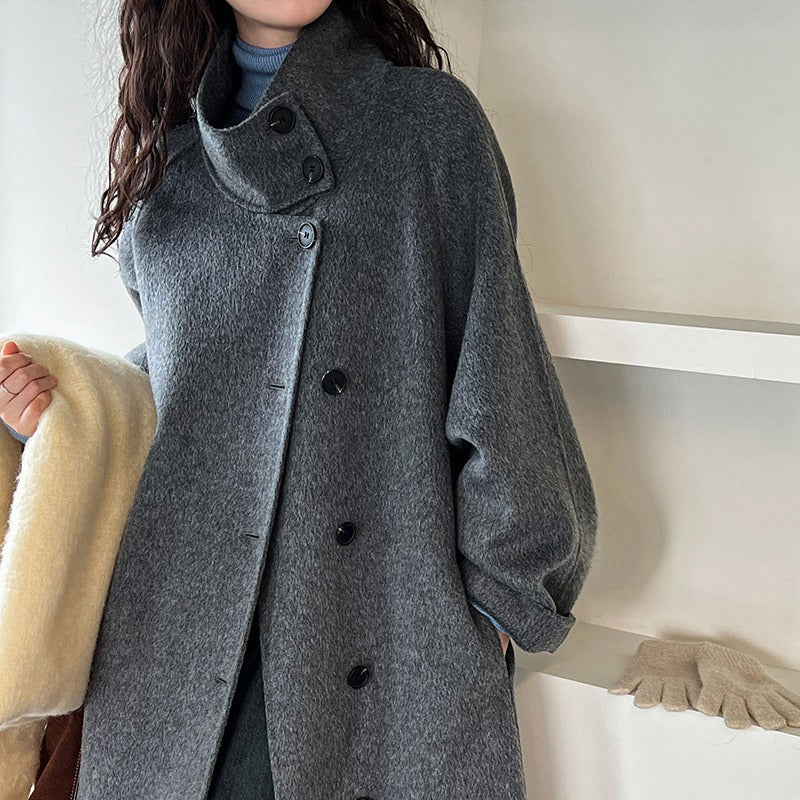 【アウター】秋冬 韓国風 高品質 ウール70% ミドル丈 2023冬 両面ウールコート【SNシリーズ】